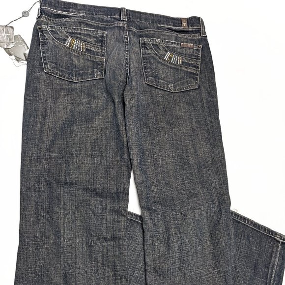 7 For All Mankind Bootcut Swarovski Jeans Sz 28 - Picture 3 of 11